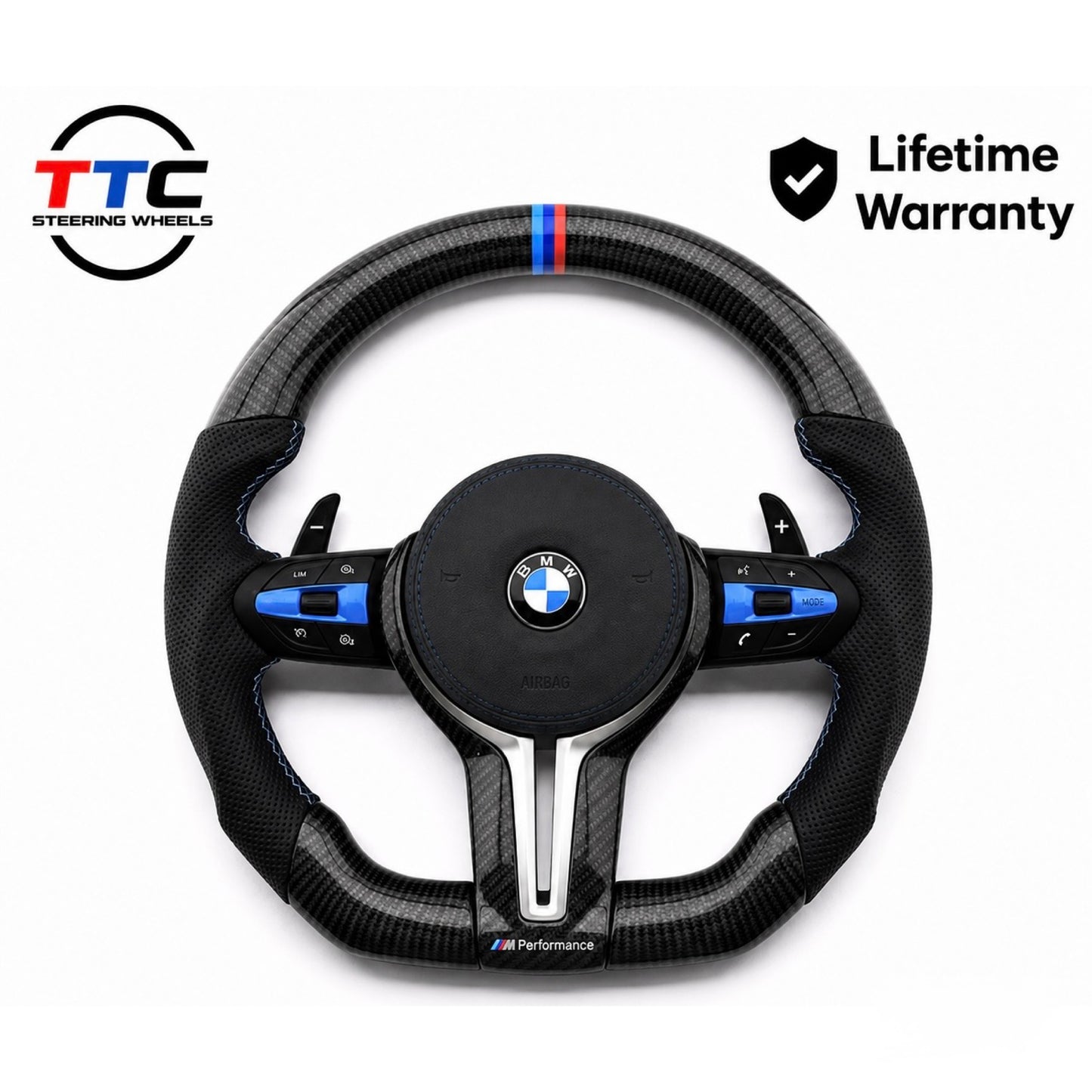 BMW F series Steering Wheel Flat Bottom -carbon fibre