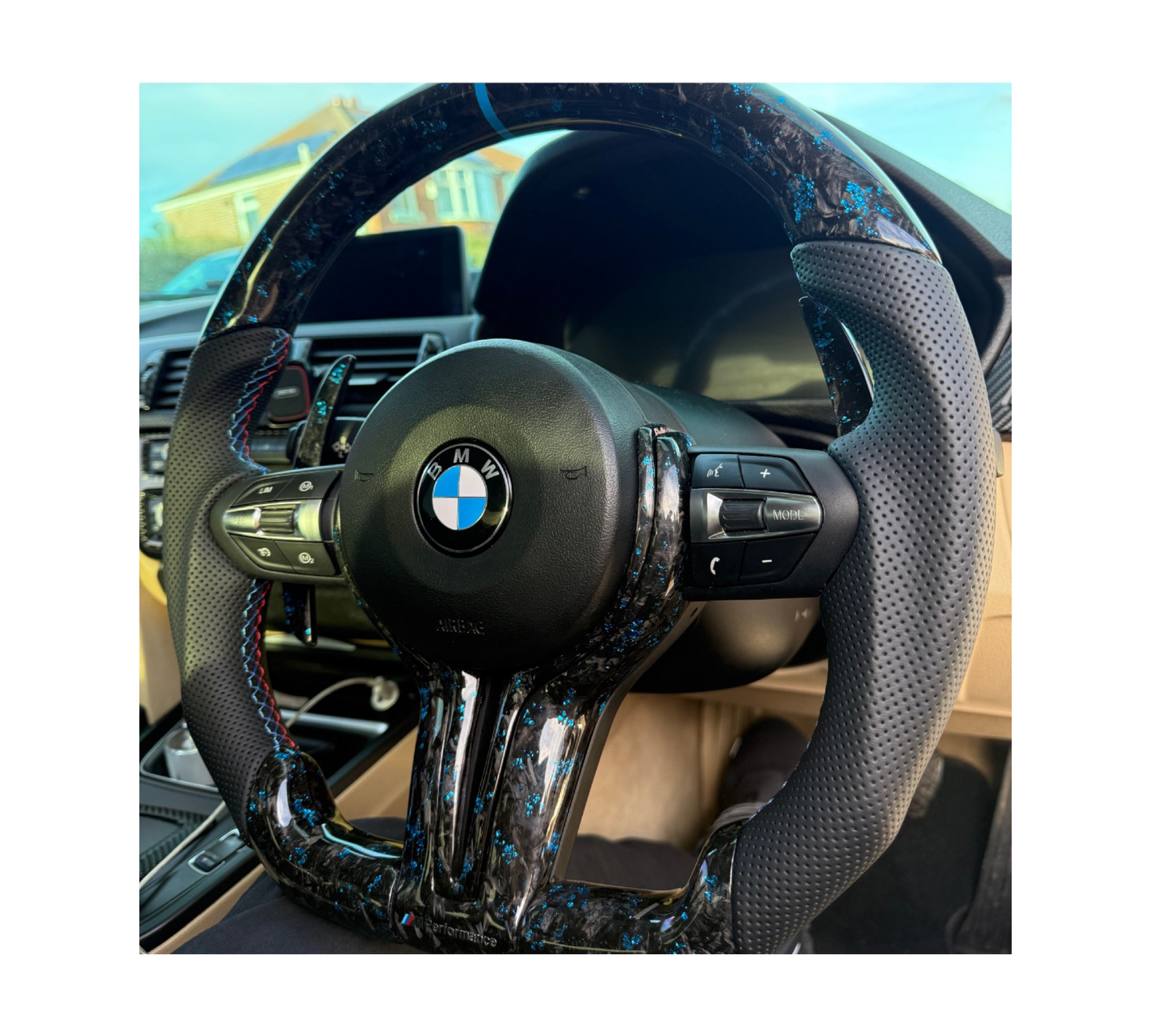 BMW F series Steering Wheel Flat Bottom -forged carbon