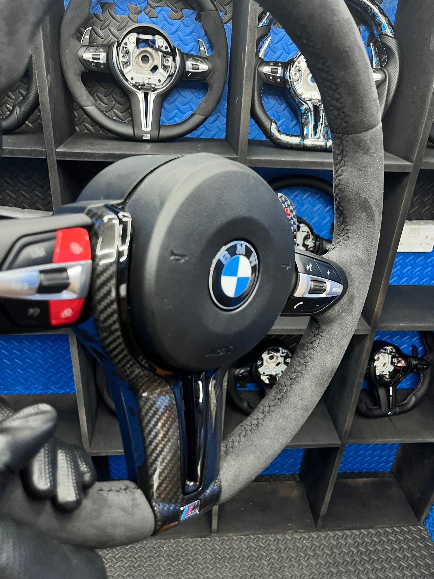 BMW F series Gloss Black & carbon Steering Wheel – alcantara