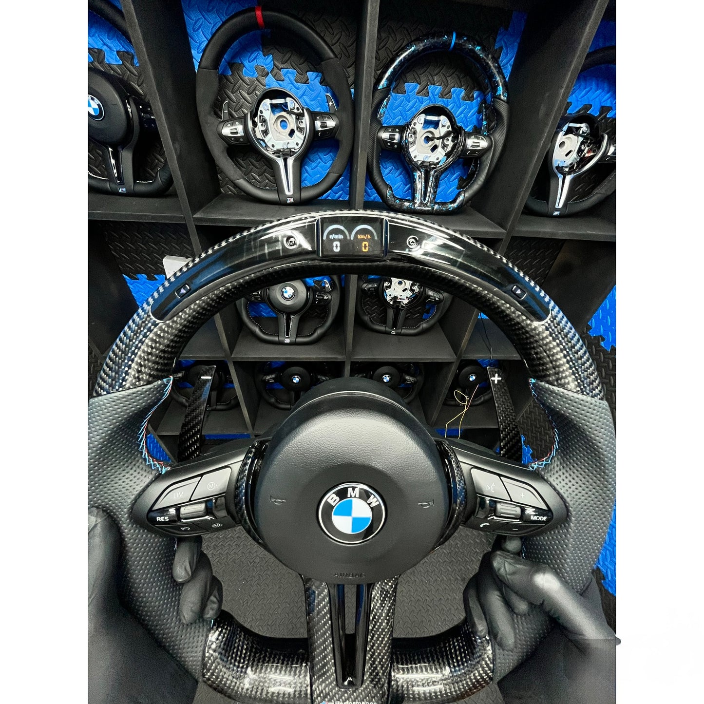 BMW F series LED RPM Steering Wheel Carbon-black