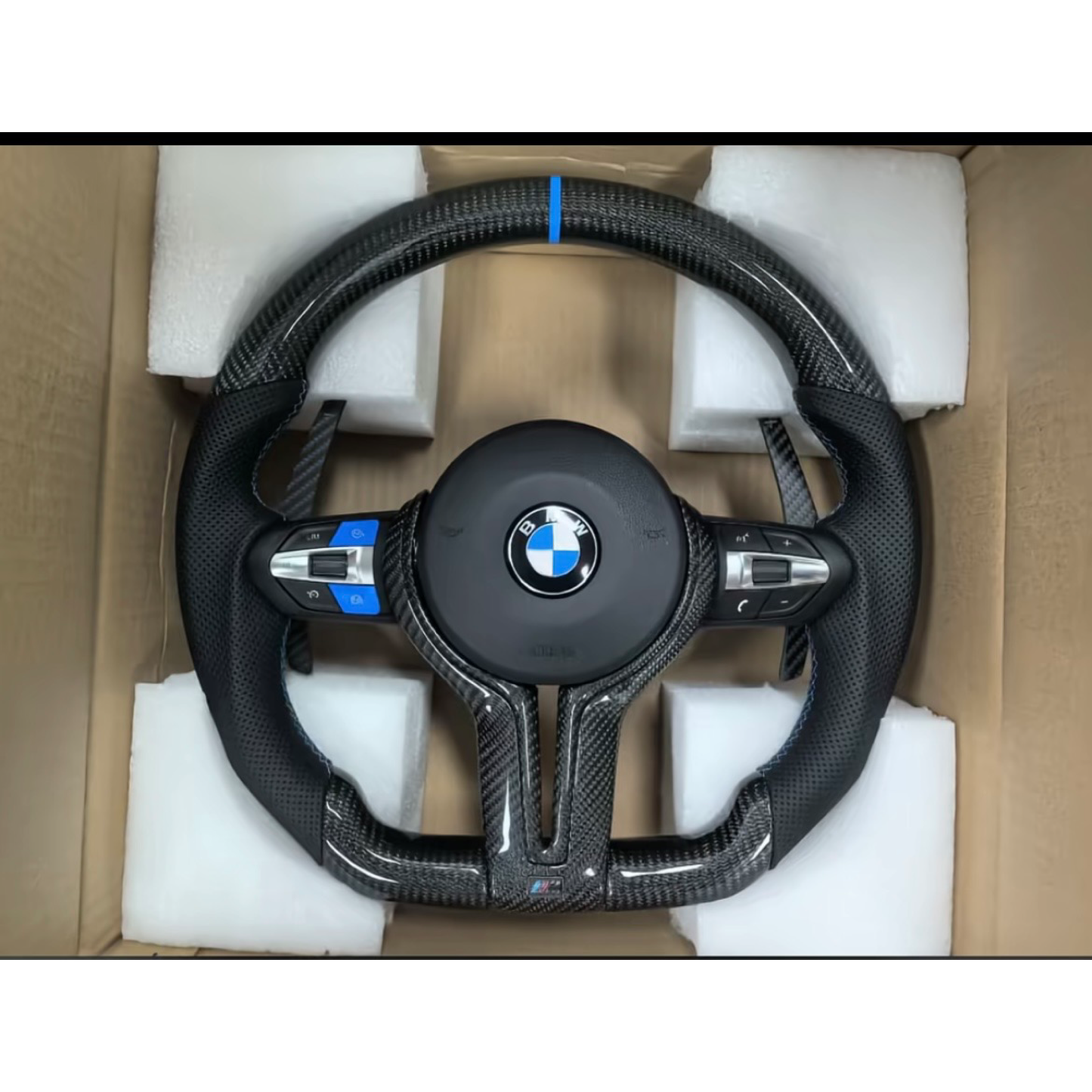 BMW F series Steering Wheel Flat Bottom - carbon