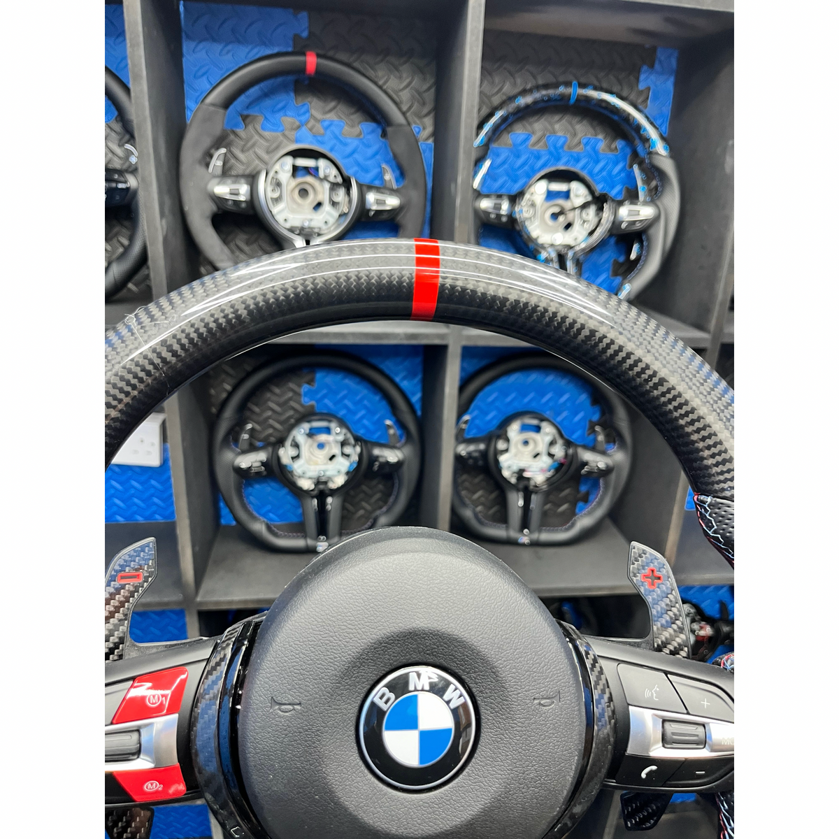 BMW F series Steering Wheel Flat Bottom - carbon