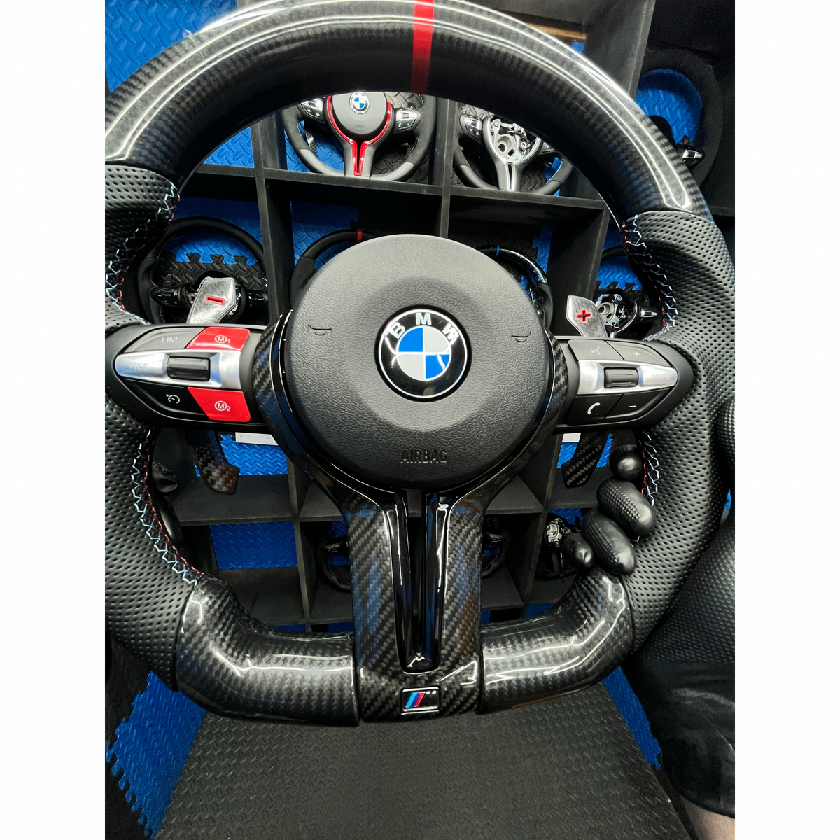 BMW F series Steering Wheel Flat Bottom - carbon