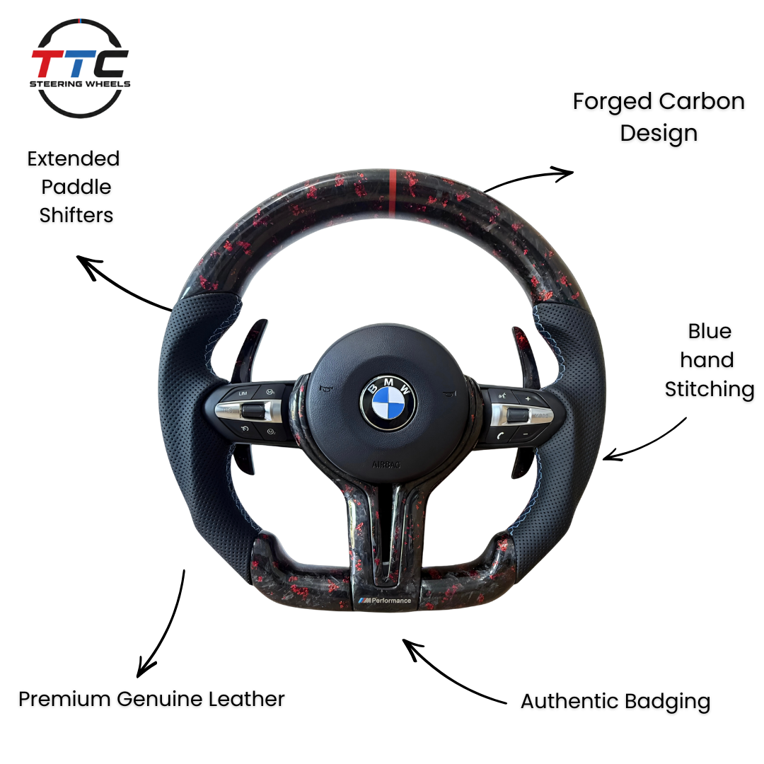 BMW F series Steering Wheel Flat Bottom -forged carbon ￼