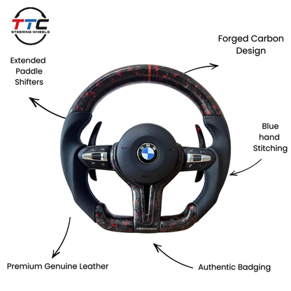 BMW F series Steering Wheel Flat Bottom -forged carbon ￼