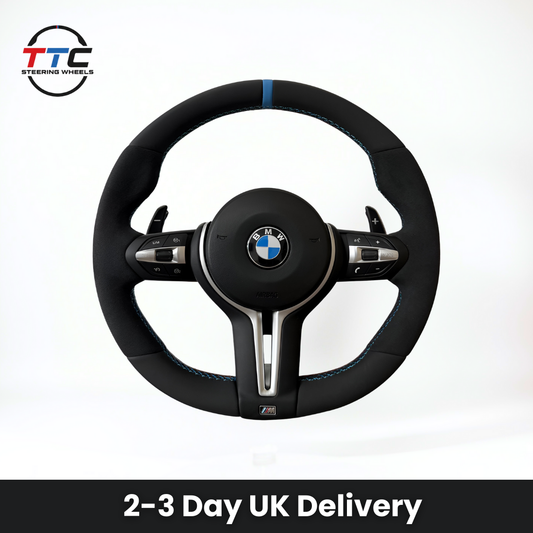 Alcantara with Silver Trim Steering Wheel For BMW F Series (With Airbag)