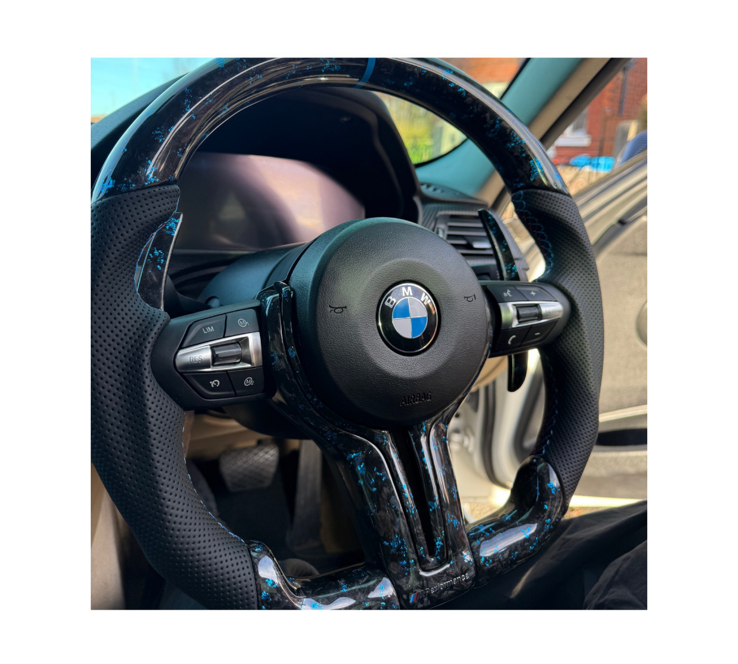 BMW F series Steering Wheel Flat Bottom -forged carbon