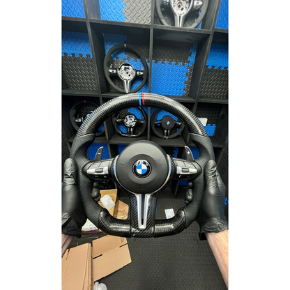 BMW F series Steering Wheel Flat Bottom - carbon
