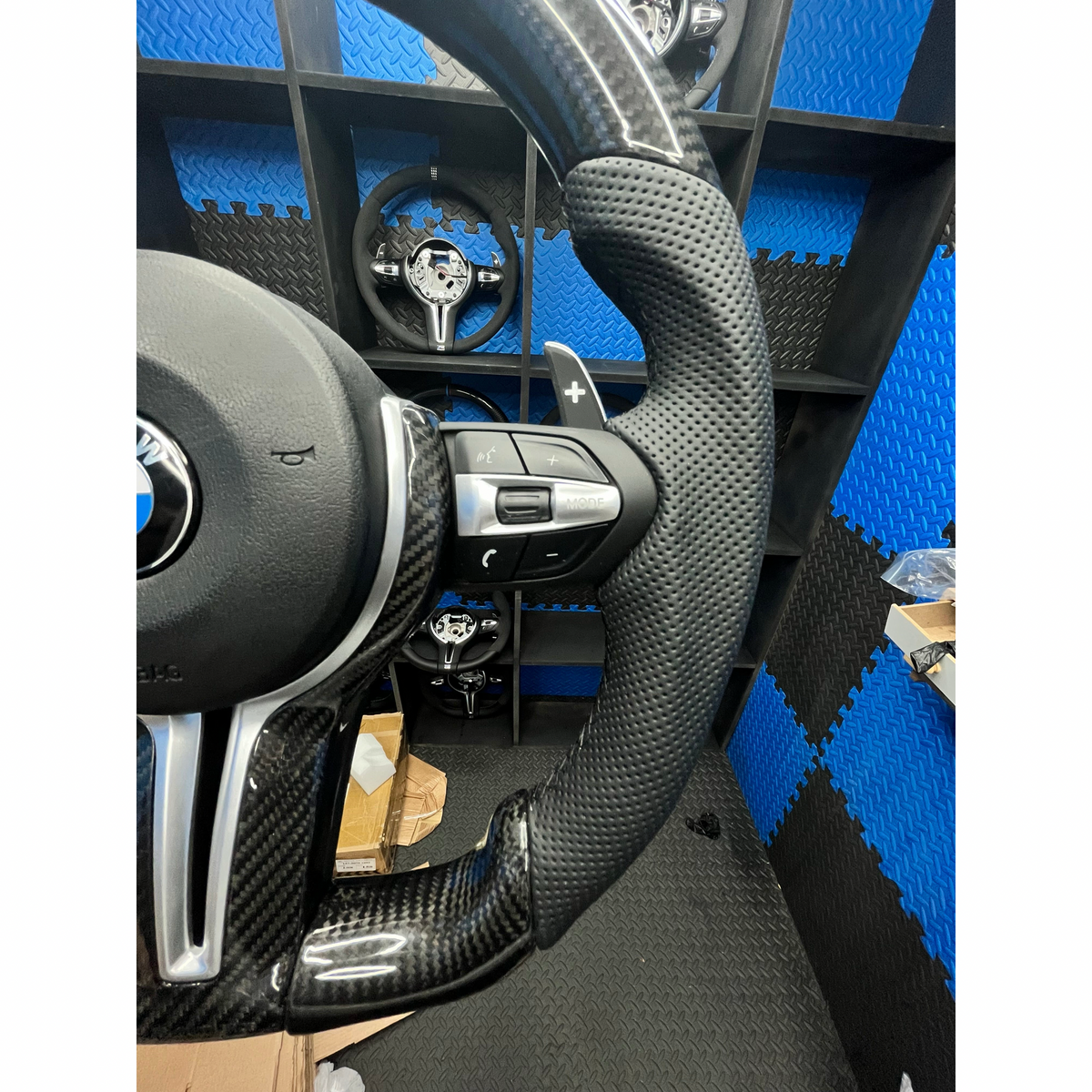 BMW F series Steering Wheel Flat Bottom - carbon