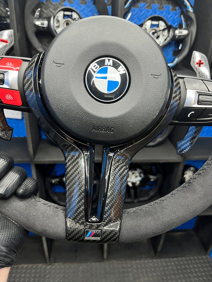 BMW F series Gloss Black & carbon Steering Wheel – alcantara