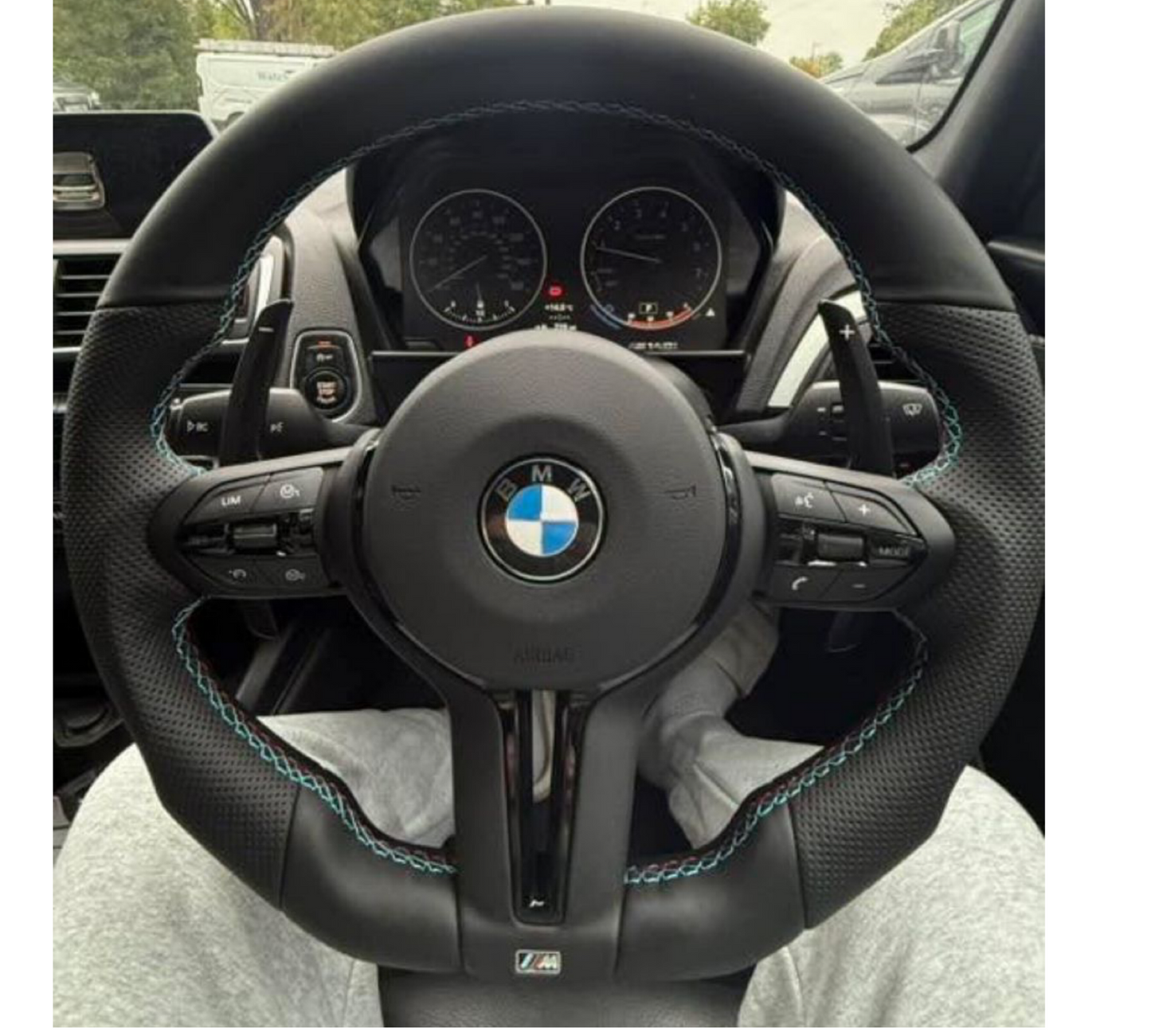 BMW F series Gloss Black Flat Bottom Steering Wheel – Leather