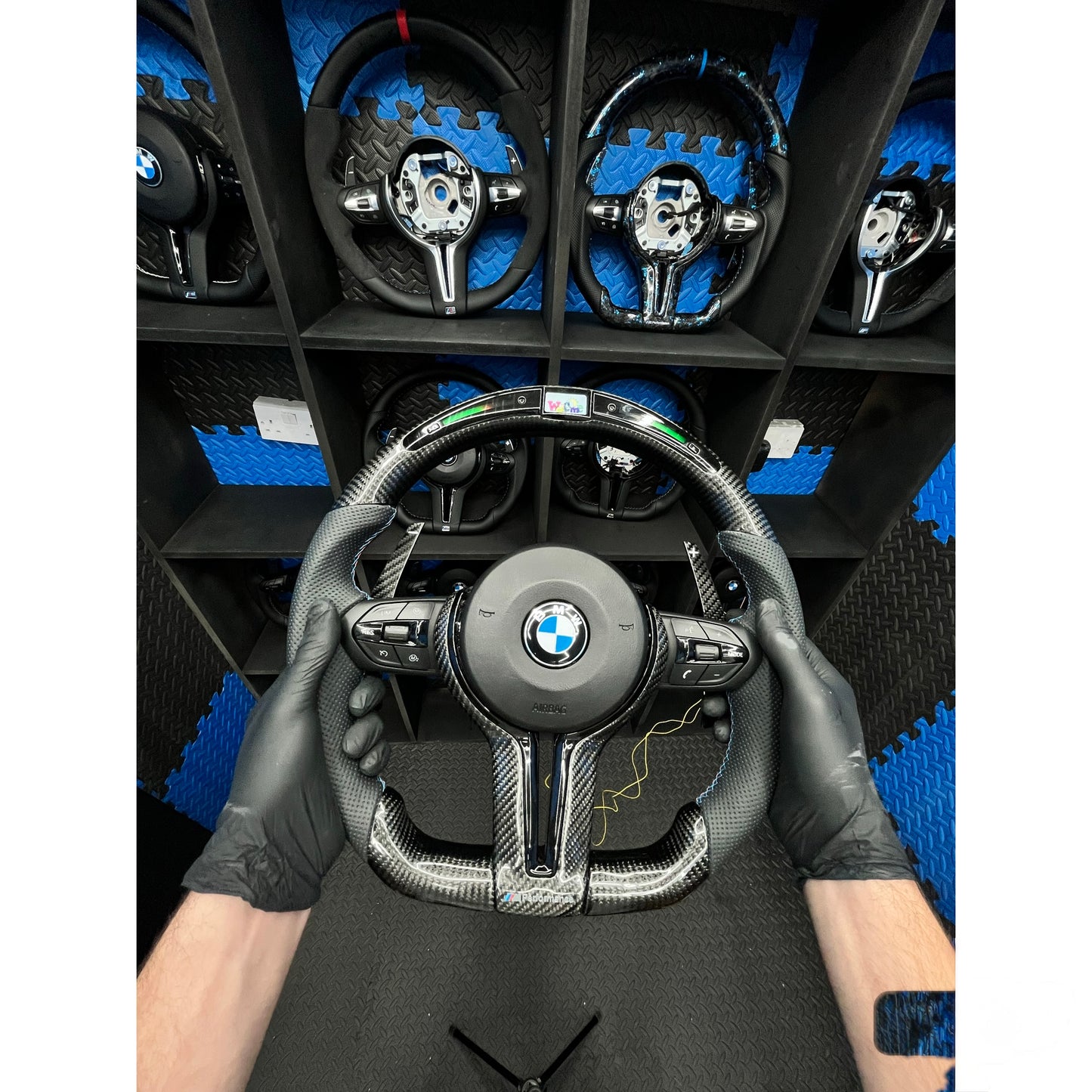 BMW F series LED RPM Steering Wheel Carbon-black