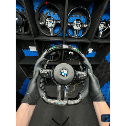 BMW F series LED RPM Steering Wheel Carbon-black