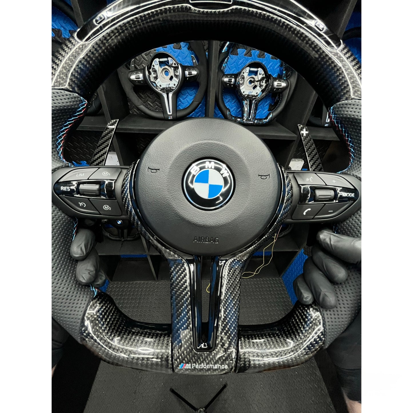 BMW F series LED RPM Steering Wheel Carbon-black