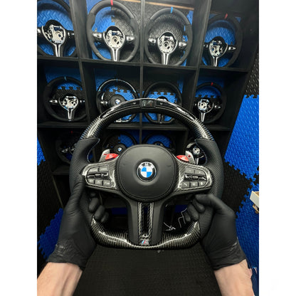 BMW G series LED Steering Wheel Carbon Fibre & leather