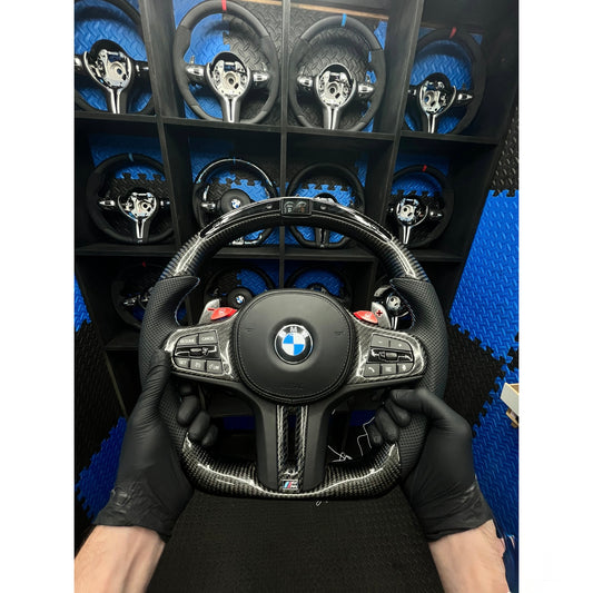 BMW G series LED Steering Wheel Carbon Fibre & leather