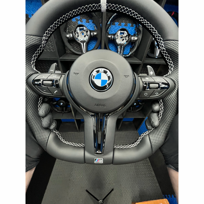 BMW F series Gloss Black Flat Bottom Steering Wheel – Leather