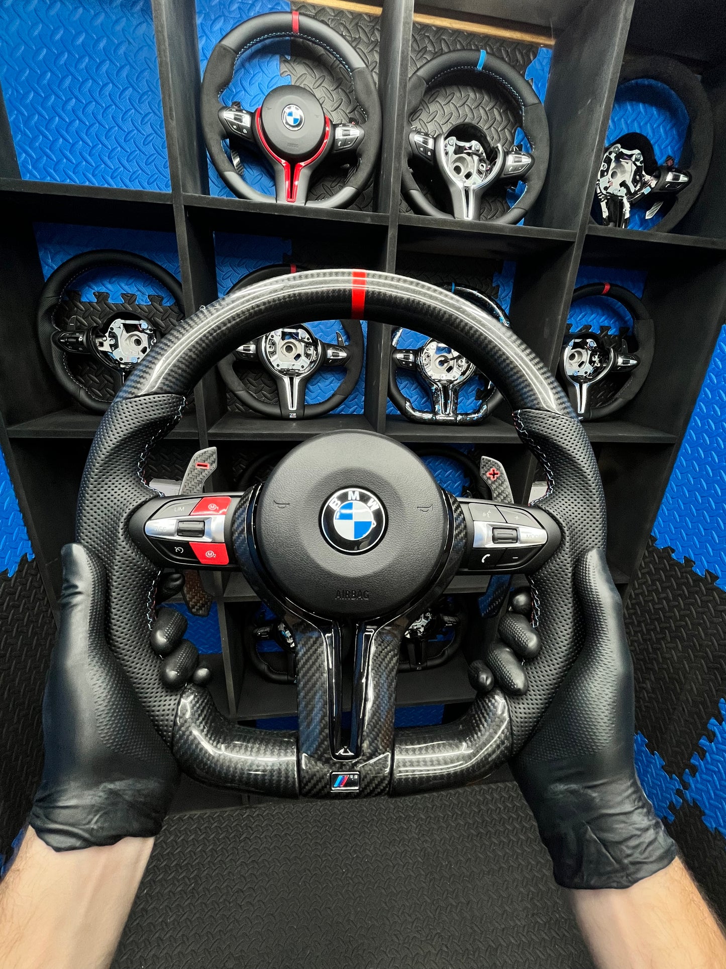 BMW F series Steering Wheel Flat Bottom - carbon