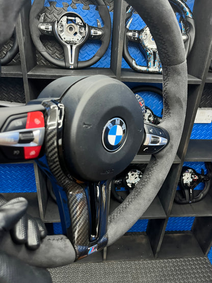 BMW F series Gloss Black & carbon Steering Wheel – alcantara