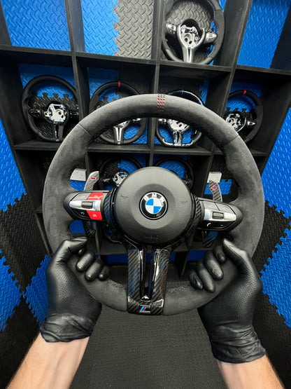 BMW F series Gloss Black & carbon Steering Wheel – alcantara