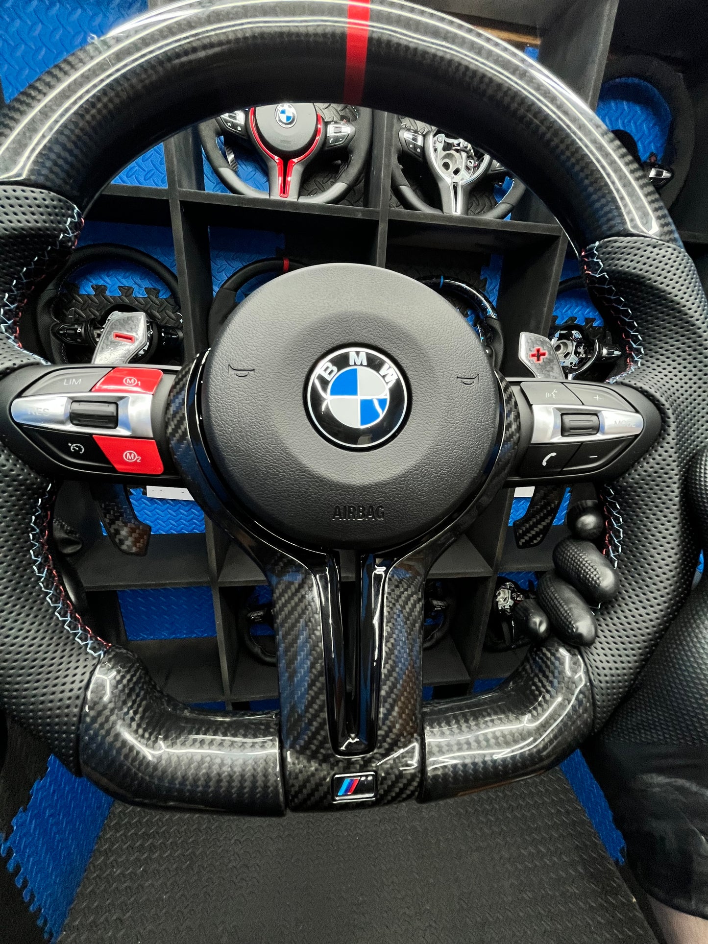 BMW F series Steering Wheel Flat Bottom - carbon