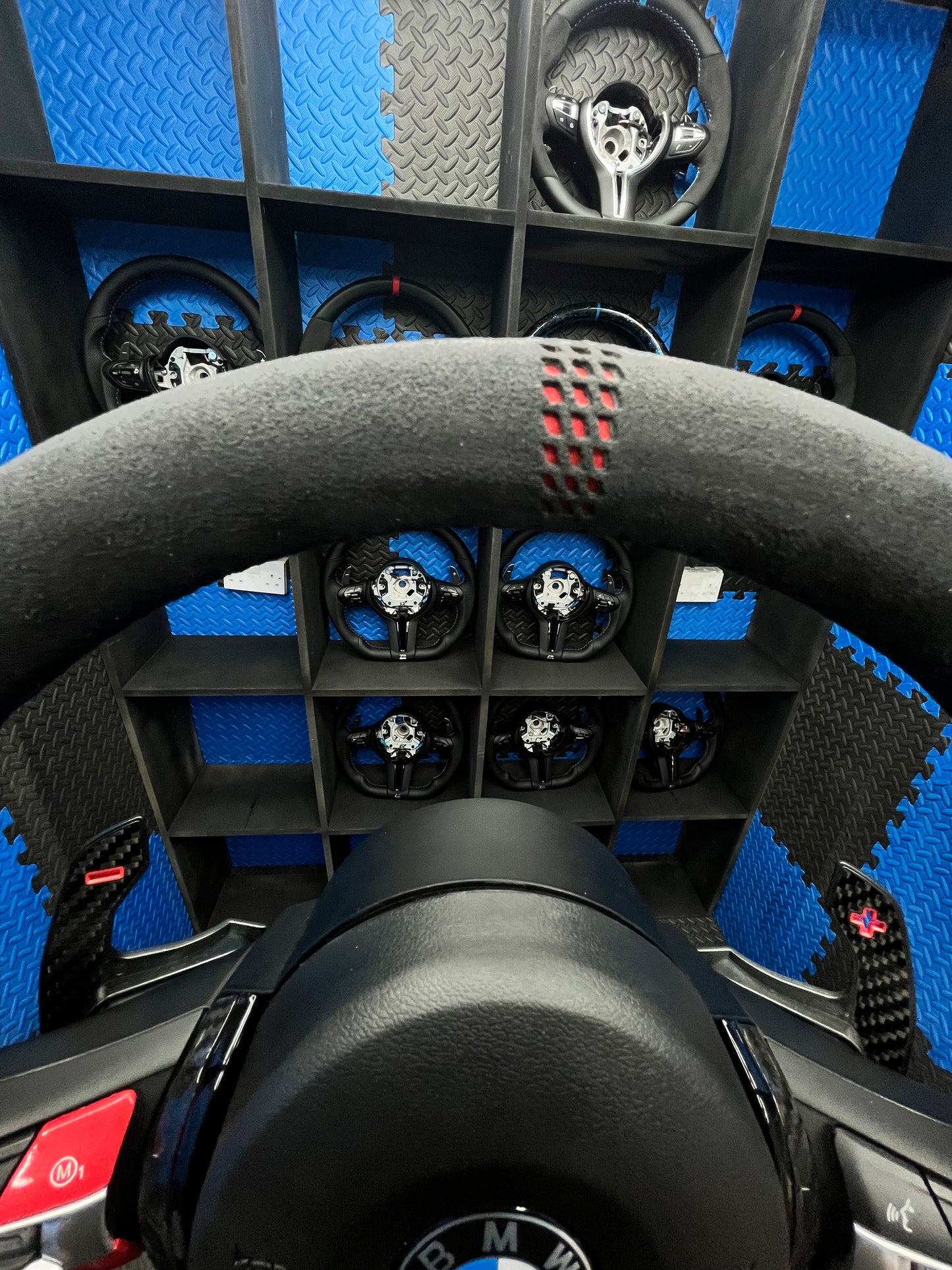BMW F series Gloss Black & carbon Steering Wheel – alcantara