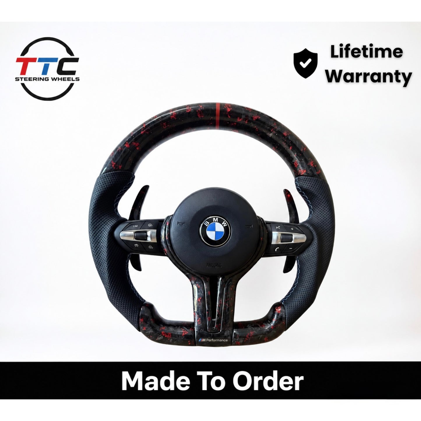 BMW F series Steering Wheel Flat Bottom -forged carbon ￼