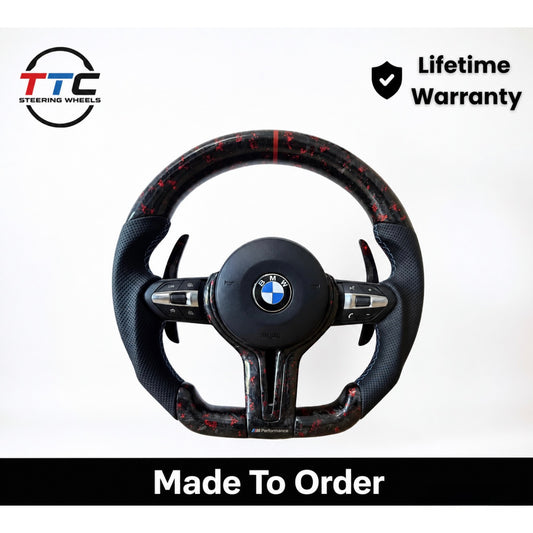 BMW F series Steering Wheel Flat Bottom -forged carbon ￼