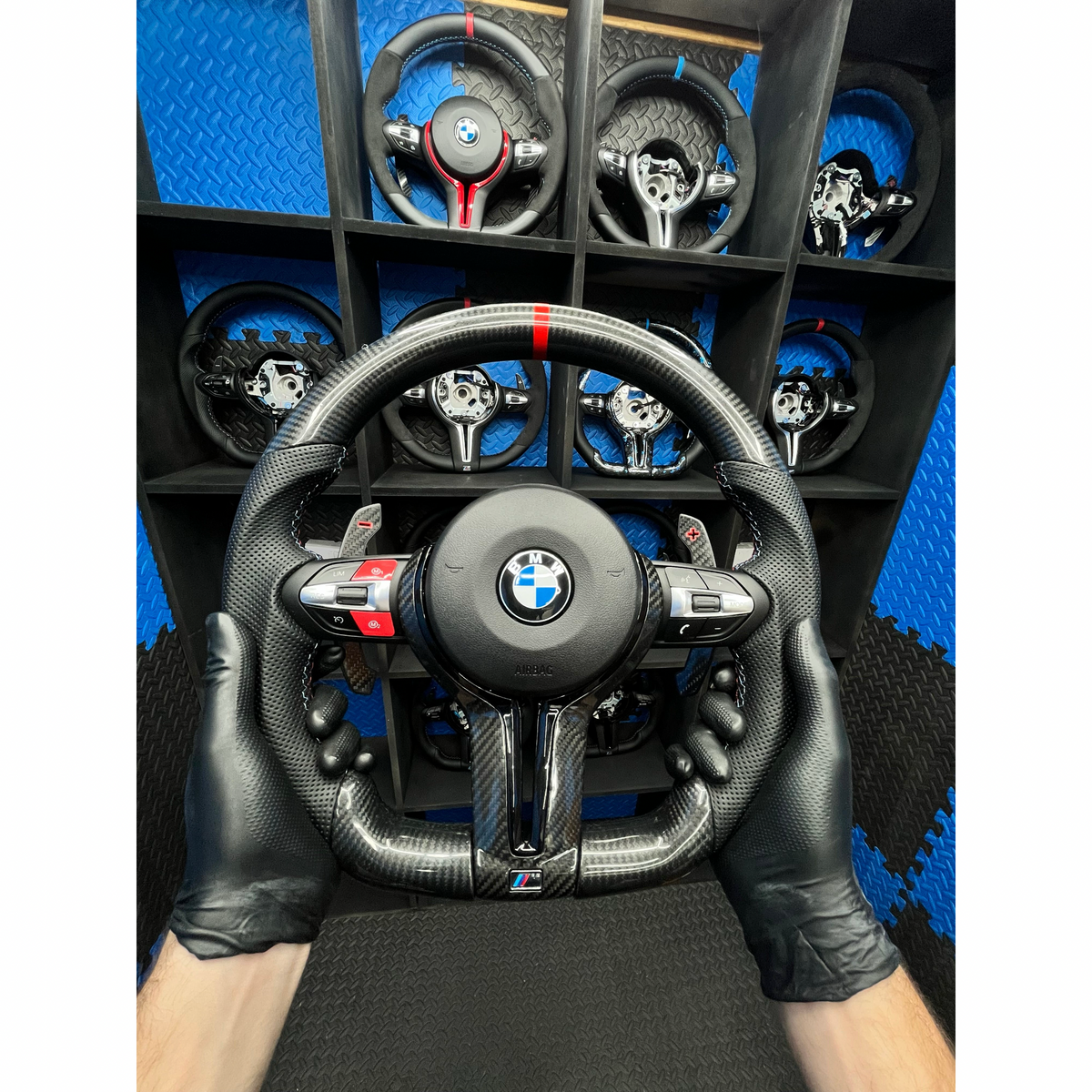 BMW F series Steering Wheel Flat Bottom - carbon