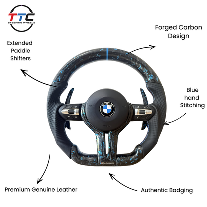 BMW F series Steering Wheel Flat Bottom -forged carbon