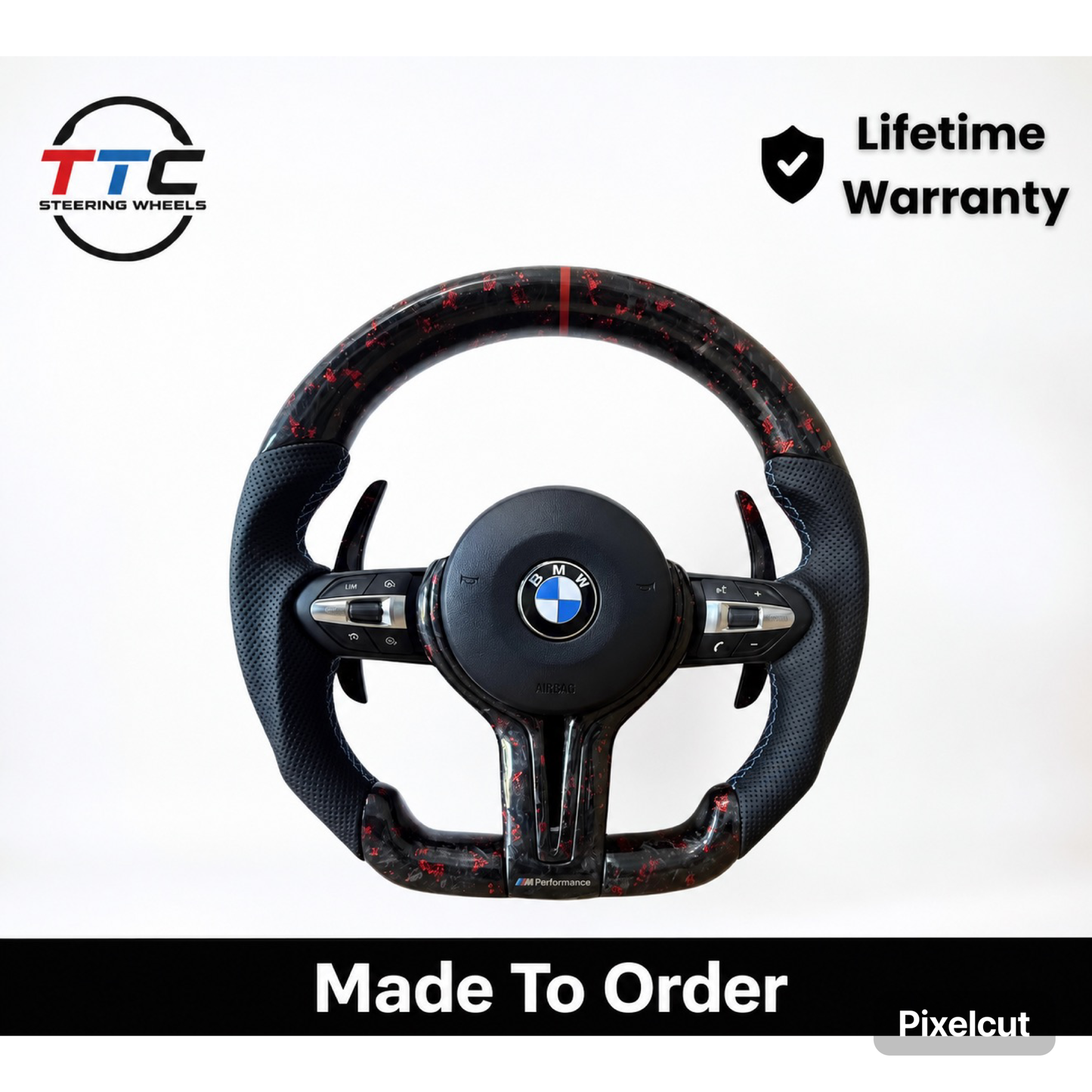 BMW F series Steering Wheel Flat Bottom -forged carbon ￼