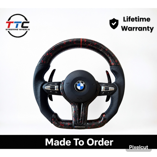 BMW F series Steering Wheel Flat Bottom -forged carbon ￼