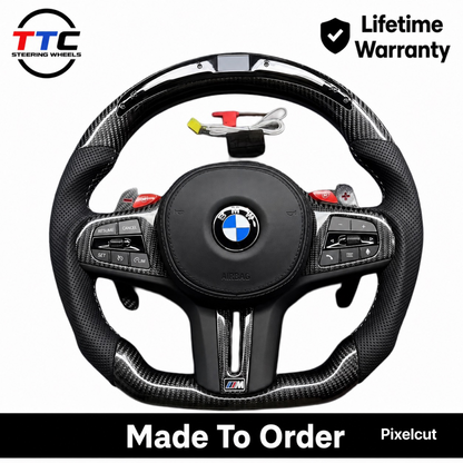 BMW G series LED Steering Wheel Carbon Fibre & leather