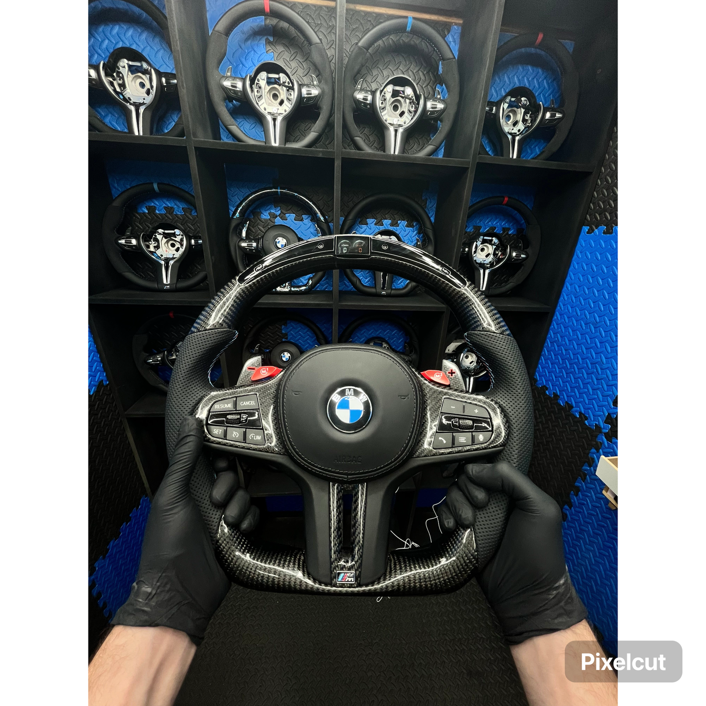 BMW G series LED Steering Wheel Carbon Fibre & leather