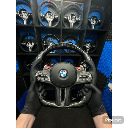BMW G series LED Steering Wheel Carbon Fibre & leather