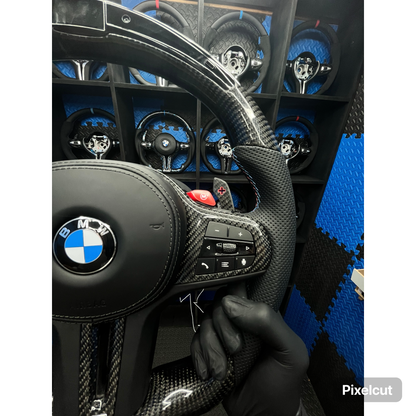 BMW G series LED Steering Wheel Carbon Fibre & leather