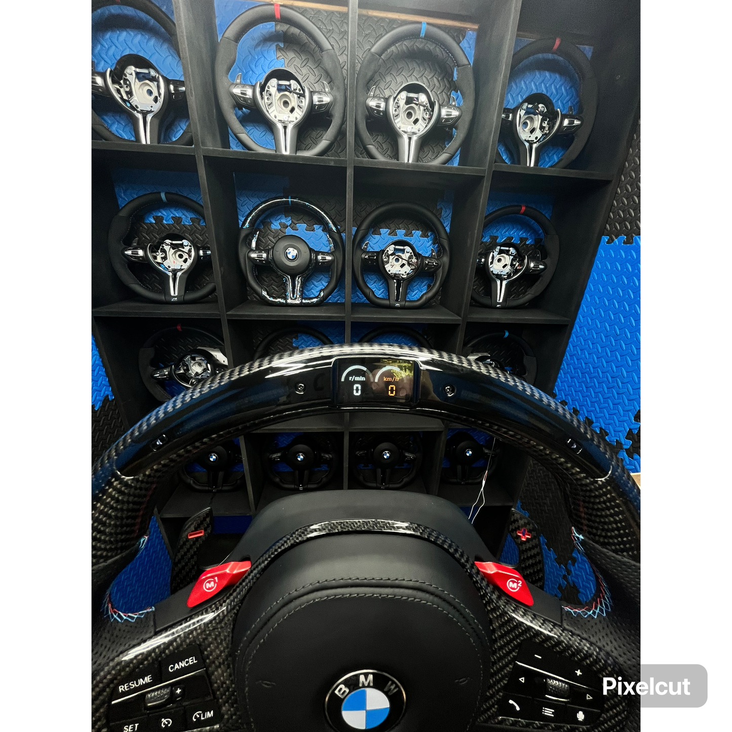 BMW G series LED Steering Wheel Carbon Fibre & leather