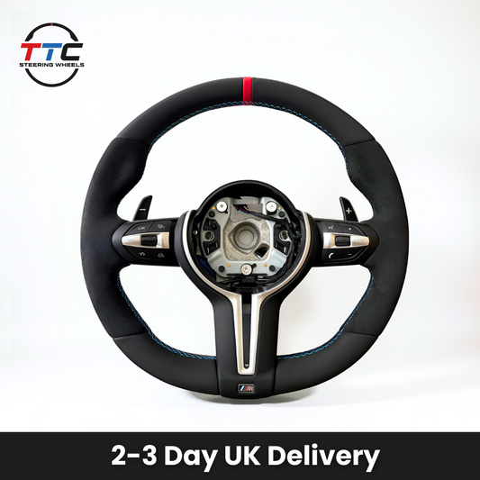 Alcantara with Silver Trim Steering Wheel For BMW F Series (No Airbag)